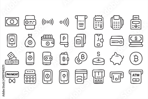 Household electronics icons with appliances smart devices and home technology