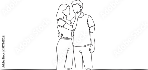 128_continuous line art woman_traced