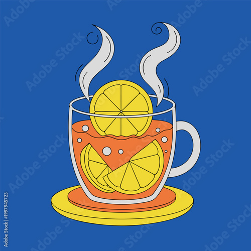 vector illustration of a creamy dessert drink in a glass mug icecream