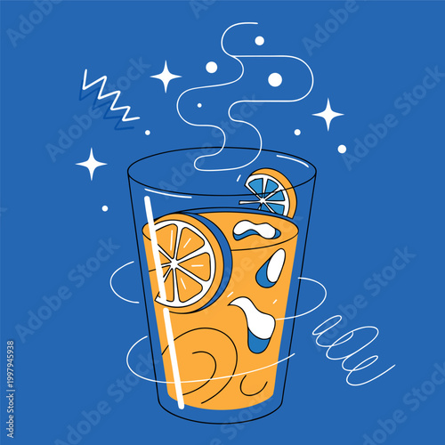 vector illustration of a creamy dessert drink in a glass mug icecream