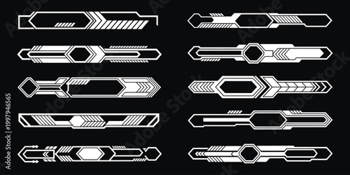 Sci Fi Futuristic HUD Dashboard Display, Virtual Reality Technology Screen User Interface Set with Data Statistics and Infographic Elements, High Tech Digital Vector Design