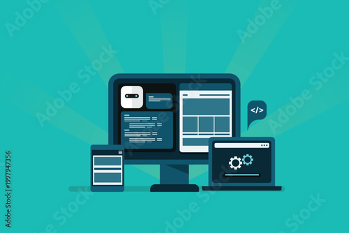 AI code assistant process prompt, generate software code, automate progress tracking and cross device web application deployment.