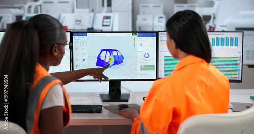 Tableau sur toile Engineer Reviews 3D Structural Simulation Data