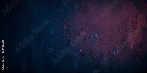 A dark blue grunge wall background featuring an aged vintage texture with dirty paint patterns and a rough textured surface design