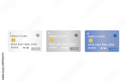 シンプルなクレジットカードのイラストセット　影なし
