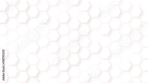 Abstract White Honeycomb Pattern Background Modern 3D Hexagon Wall Texture in Neutral Colors