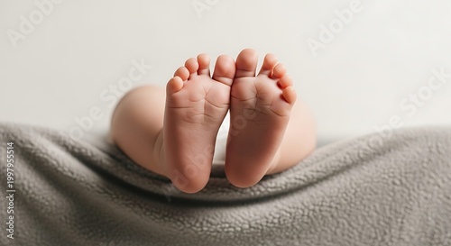 Close Up of Adorable Baby's Tiny Feet Resting