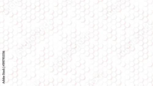 Abstract White Honeycomb Pattern Background Modern 3D Hexagon Wall Texture in Neutral Colors
