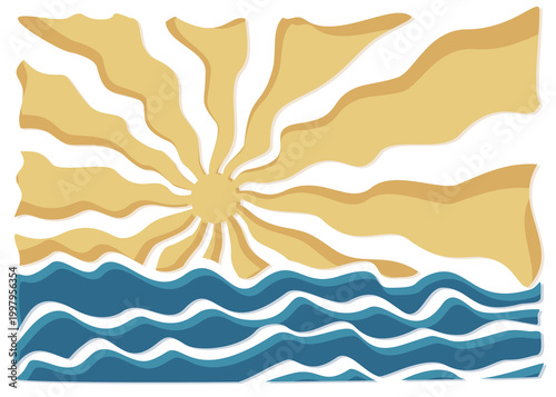 Dawn of the sun in the sea.