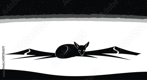 Black Bat Flying in Moonlight Sky