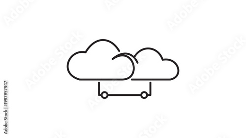 Foto Hybrid Cloud Computing and Network Connectivity Vector Icon with Editable Stroke