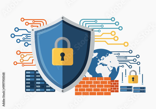 Cyber Security Shield: Global Data Protection and Network Firewall