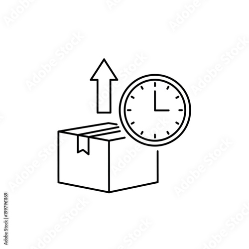 Expedited package delivery service icon representing fast shipping, efficient order fulfillment, and timely dispatch of goods, ideal for e-commerce and logistics concepts