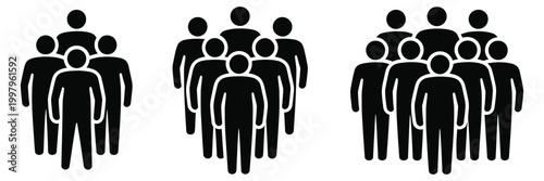 People icon set in trendy flat style persons symbol infographics website design, user profiles and team members