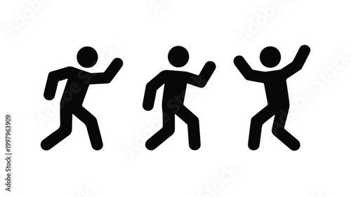 Energetic Stick Figures in Action: Dynamic illustrations of stick figures engaged in varied motions, emphasizing movement and activity, conveying energy and zest for life.