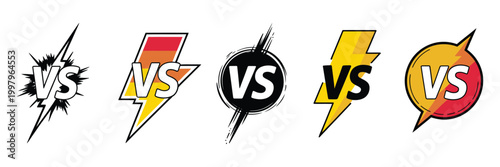 VS Icon Versus Letter Logo for Battle Match and Game Design, Competitive Duel Symbol, Esports Branding Element, Dynamic Typography Emblem Vector Illustration