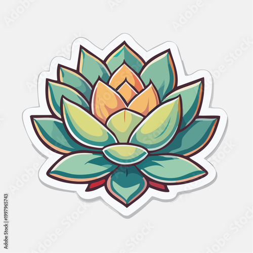 Stylized Succulent Plant Illustration