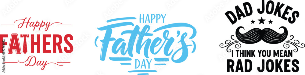 Fototapeta premium Father's day typography celebrating dads with fun stylish lettering designs