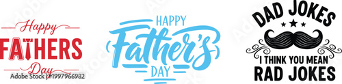 Father's day typography celebrating dads with fun stylish lettering designs