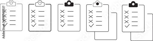 Minimalist Document and Questionnaire Vector Icons