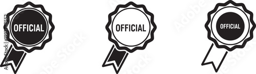 Official Quality Guarantee Badge with Ribbon - Vector Illustration