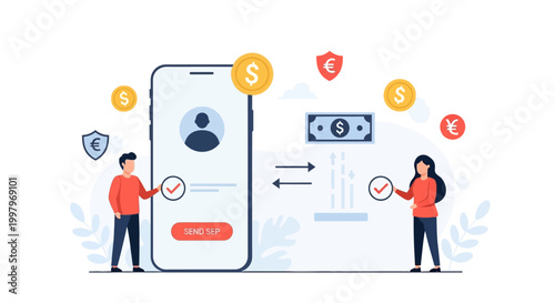 Online payment security concept with mobile.