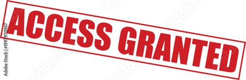 Access granted stamp with red text