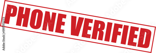 Red phone verified stamp for verification