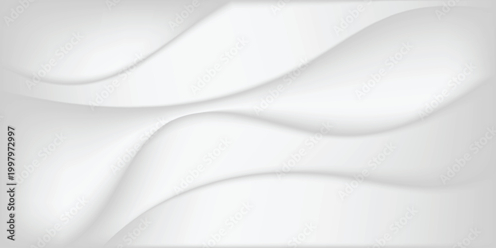 Fototapeta premium Minimalist White Abstract Background with Elegant Flowing Silk Waves and Soft Subtle Shadows