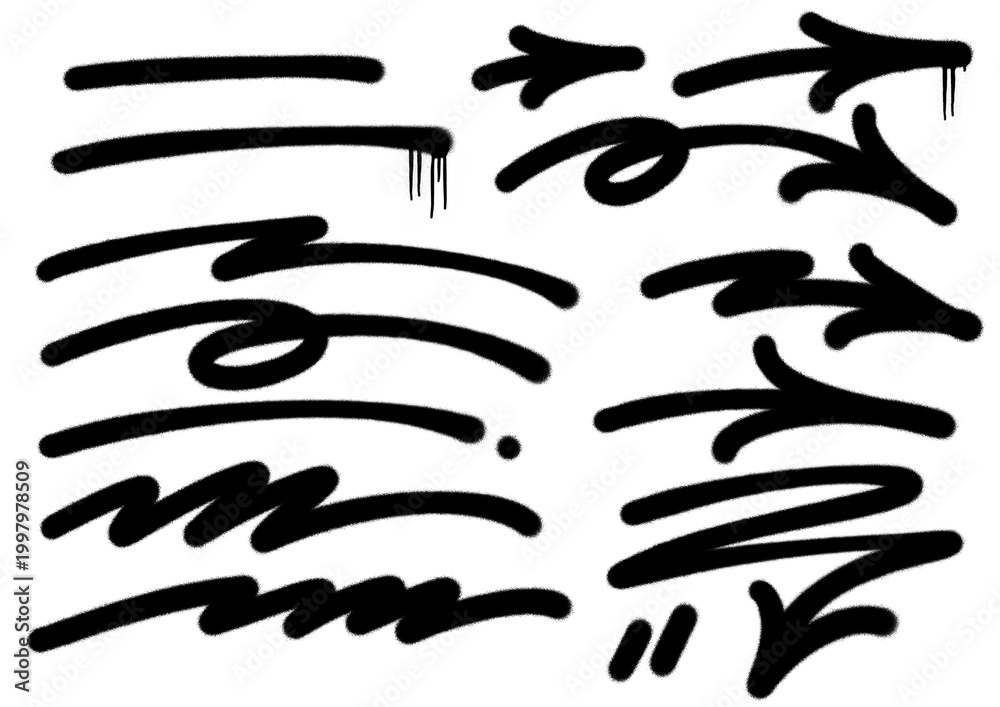 Naklejka premium set of black ink splashes arrow 