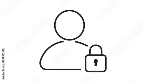 Quadro su tela Protected Individual Sign-in and Account Guarding Symbol