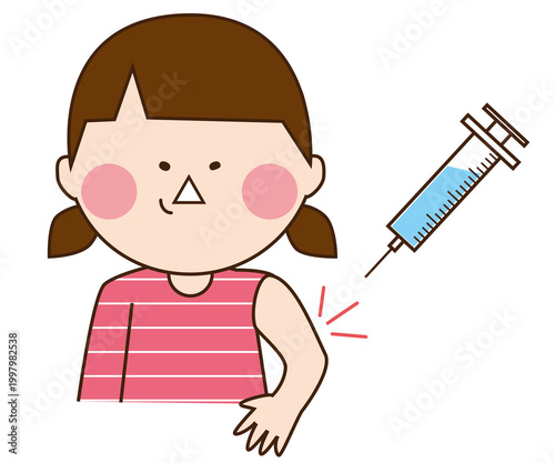 注射を嫌がる女の子