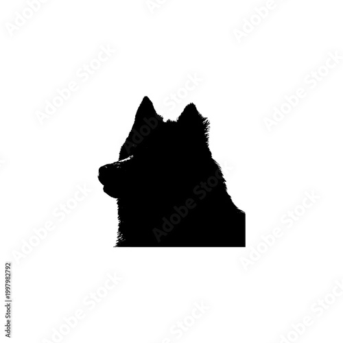 Minimalist Silhouette of a Siberian Husky Profile