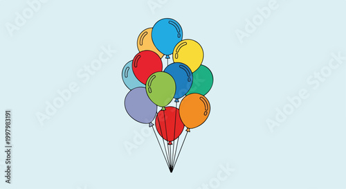 Foto A bunch of colorful balloons floating in the air (2)