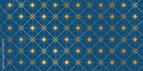 Luxury art deco background pattern vector. Abstract gold geometric line and elegant art nouveau with delicate. Illustration design for invitation, banner, vip, interior, fabric and decoration.	