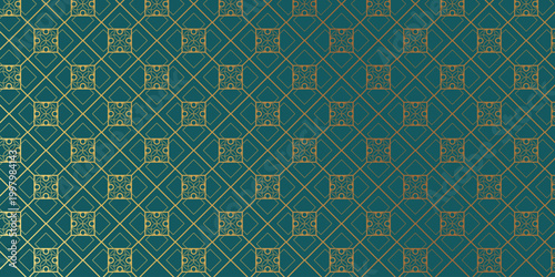 Luxury art deco background pattern vector. Abstract gold geometric line and elegant art nouveau with delicate. Illustration design for invitation, banner, vip, interior, fabric and decoration.	