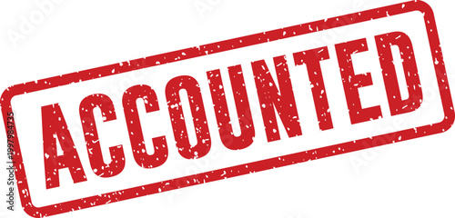 Accounted stamp a red rubber seal indicating financial reconciliation