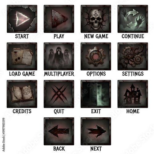 Fototapeta horror game ui button