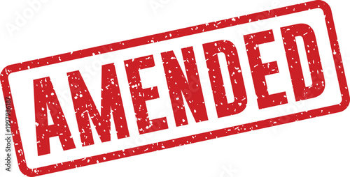 Red 'amended' stamp illustration