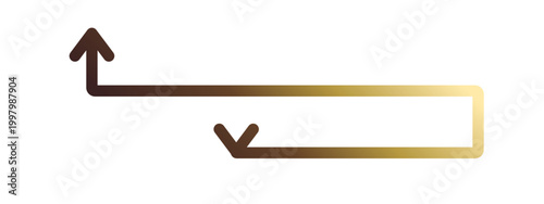 Brown to gold gradient arrow frame banner with copy space for website header and business presentation