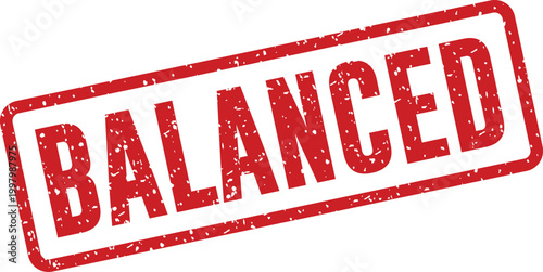 Red 'balanced' stamp a symbol of equilibrium and stability