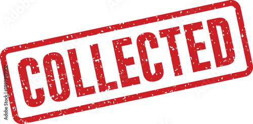 Red 'collected' stamp illustration a visual representation of data gathering