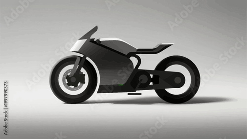 Modern concept electric motorcycle side view flat design vector illustration