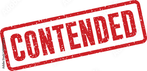 Contended stamp a red rubber seal indicating agreement or satisfaction