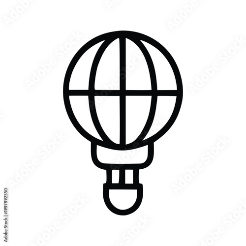 An illustration of a classic hot air balloon with a globe design on its envelope Vector