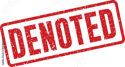 Red 'denoted' stamp illustration