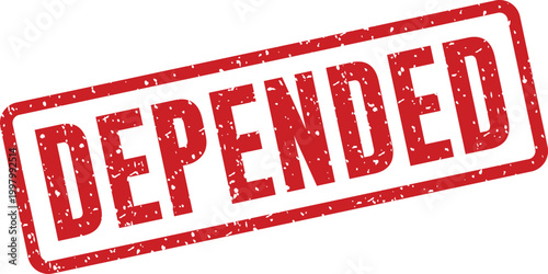 Red 'depended' stamp illustration