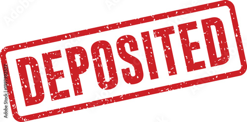Red 'deposited' stamp illustration on white background