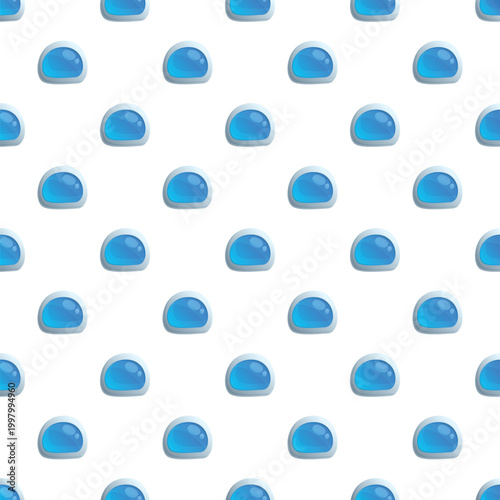 Blue rounded capsules forming a repeating seamless abstract pattern on a white background