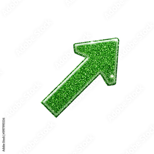 Sparkling green arrow pointing to the right